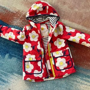 EUC girls fleece lined rain coat, size 6x